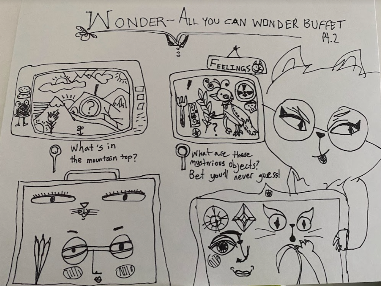 Imagery of All-You-Can-Wonder Buffet drawn by Lee and her daughter